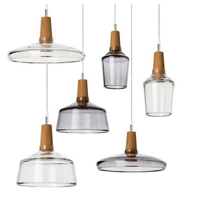 Nordic Creative Glass Solid Wood Chandelier Lamps