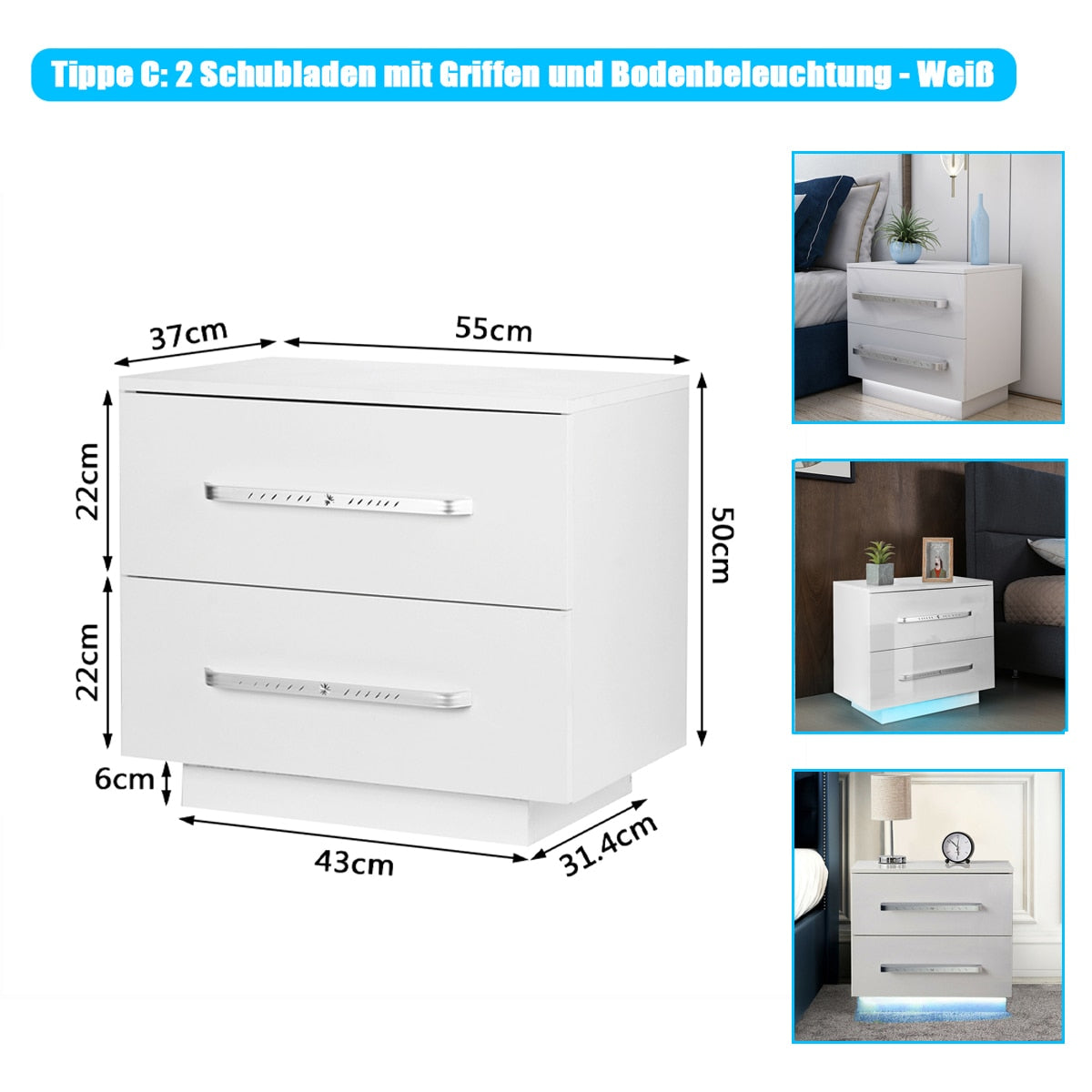 Modern RGB LED Nightstands