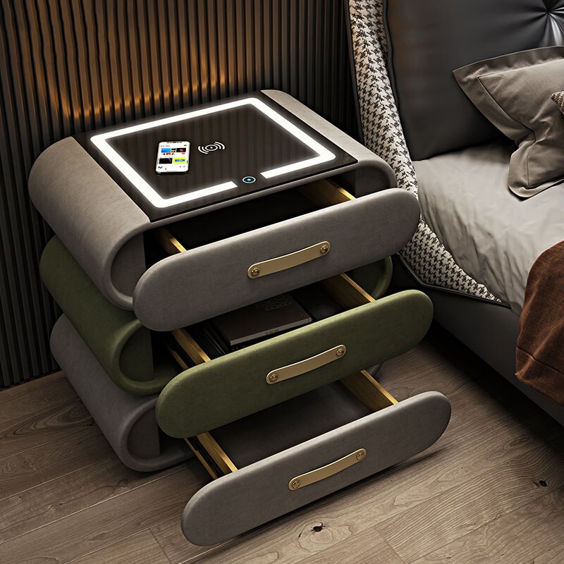 Smart Bedside Tables & Storage With Mobile Drawers