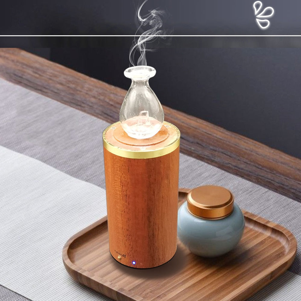 Wooden Glass Essential Oil Aroma Diffuser